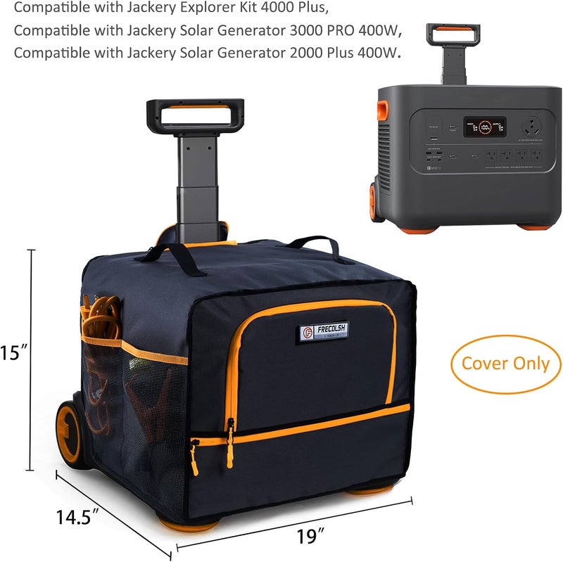 FRECOLSH Upgraded Dust Cover Compatible with Jackery Solar Generator 2000 Plus 400W, Jackery Explorer Kit 4000 Plus, Jackry Solar Generator 3000 PRO 400W, Water-resistant Dust Cover for Jackery Solar Generator - Image 2